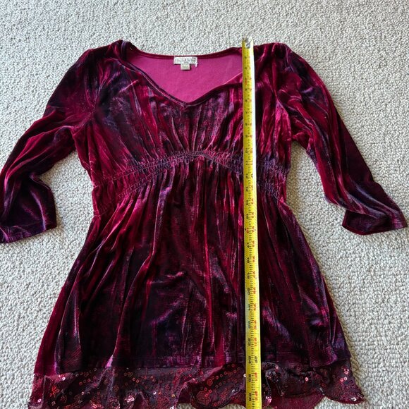 โจ Live and Let Live PM Pink Purple Velvet Babydoll โจ - Picture 7 of 7